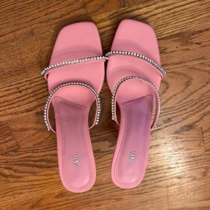 Zara Pink Rhinestone Heeled Sandals size 38